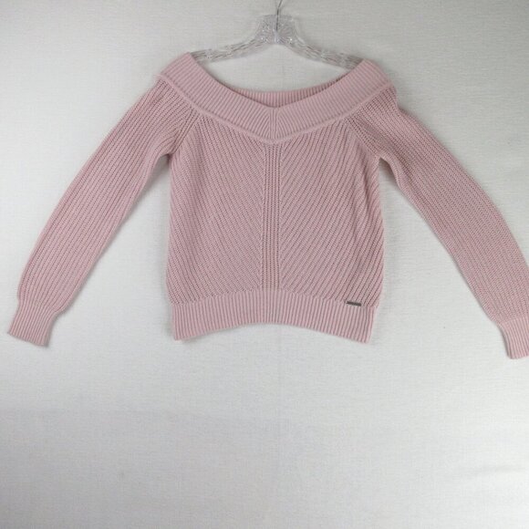 Abercrombie & Fitch Sweaters - Abercrombie & Fitch V Neck Rib Knit Sweater Size S Soft Pink Pullover